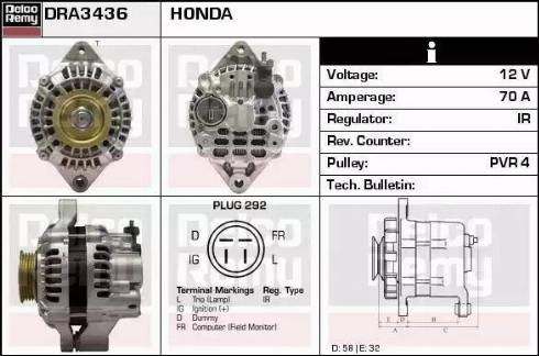 Remy DRA3436 - Ģenerators autospares.lv