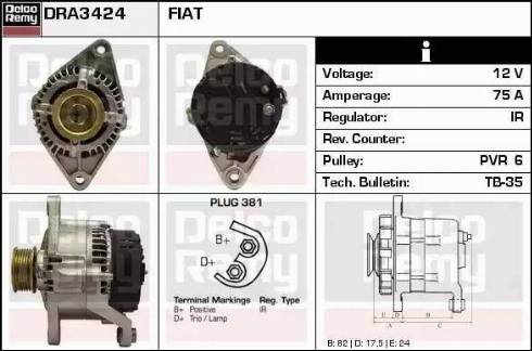 Remy DRA3424 - Alternator www.autospares.lv