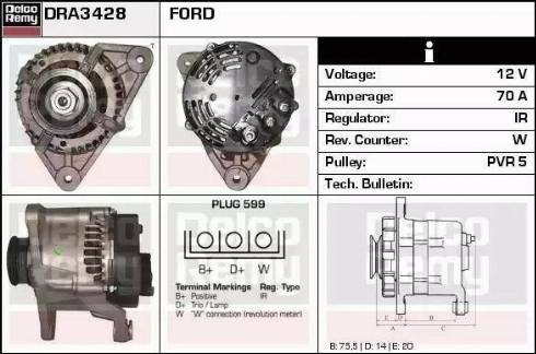 Remy DRA3428 - Alternator www.autospares.lv