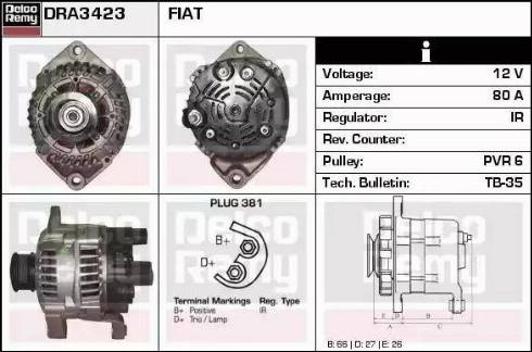 Remy DRA3423 - Ģenerators www.autospares.lv