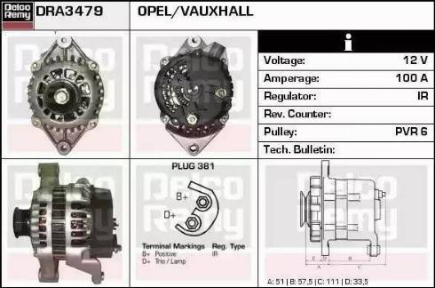 Remy DRA3479 - Ģenerators autospares.lv