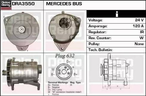 Remy DRA3550 - Alternator www.autospares.lv