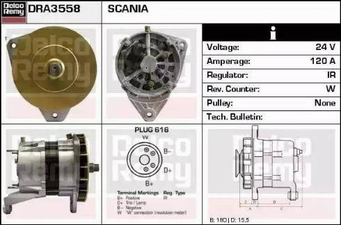 Remy DRA3558 - Генератор www.autospares.lv