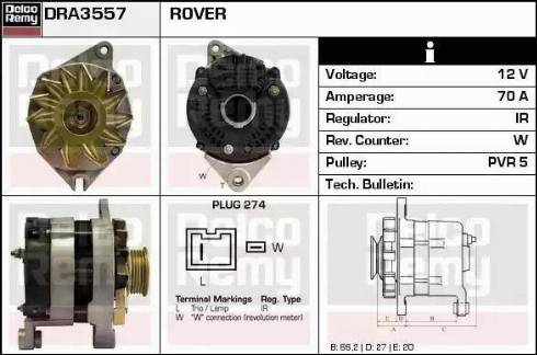 Remy DRA3557 - Ģenerators autospares.lv