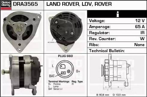 Remy DRA3565 - Генератор www.autospares.lv