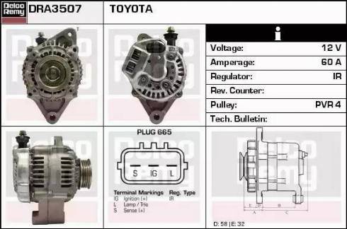 Remy DRA3507 - Генератор www.autospares.lv