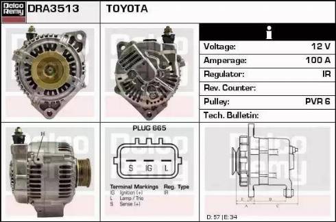 Remy DRA3513 - Alternator www.autospares.lv