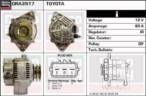 Remy DRA3517 - Ģenerators autospares.lv