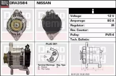 Remy DRA3584 - Ģenerators www.autospares.lv