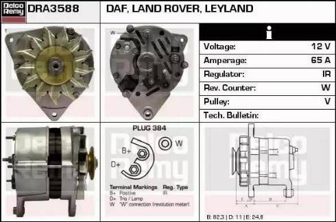 Remy DRA3588 - Alternator www.autospares.lv