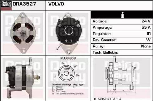 Remy DRA3527 - Генератор www.autospares.lv