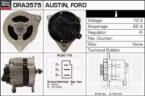 Remy DRA3575 - Генератор www.autospares.lv