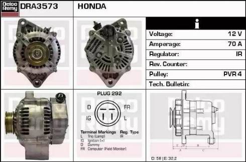 Remy DRA3573 - Генератор www.autospares.lv