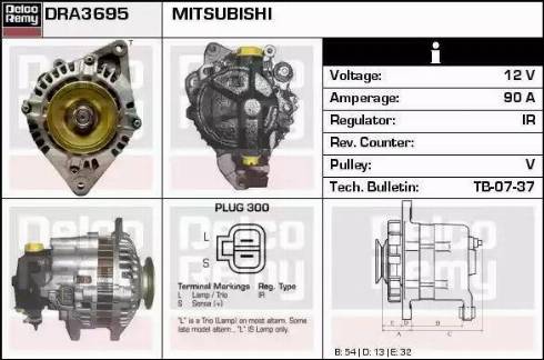 Remy DRA3695N - Генератор www.autospares.lv