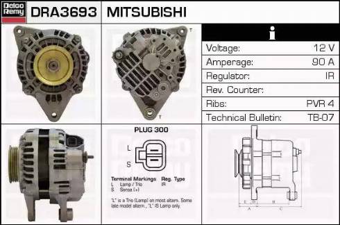 Remy DRA3693 - Генератор www.autospares.lv