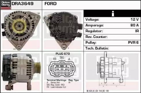 Remy DRA3649 - Ģenerators www.autospares.lv