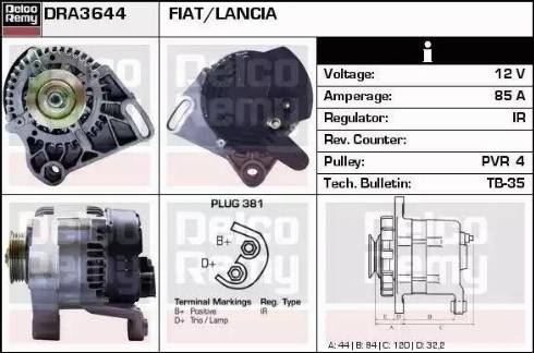 Remy DRA3644 - Ģenerators www.autospares.lv