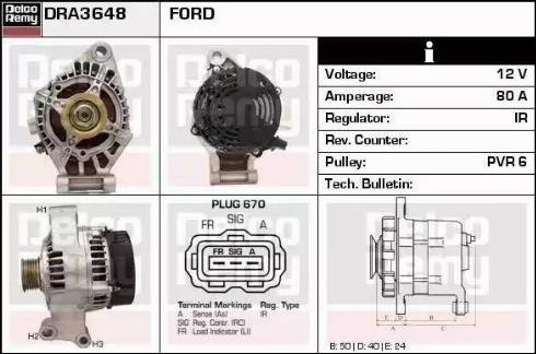 Remy DRA3648 - Ģenerators www.autospares.lv