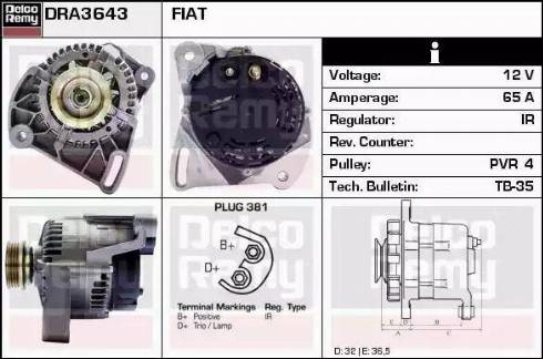 Remy DRA3643 - Alternator www.autospares.lv