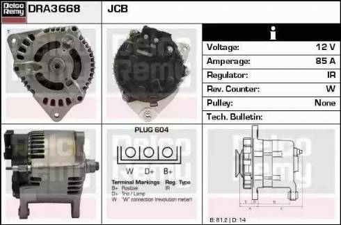 Remy DRA3668 - Alternator www.autospares.lv