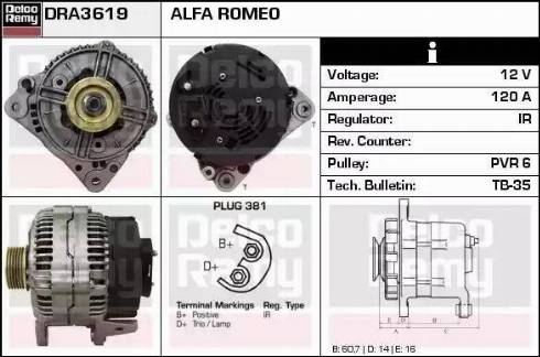 Remy DRA3619 - Ģenerators www.autospares.lv