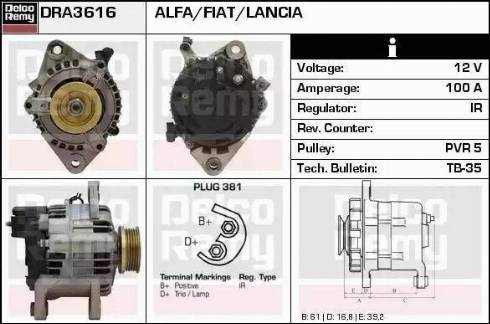 Remy DRA3616 - Ģenerators www.autospares.lv