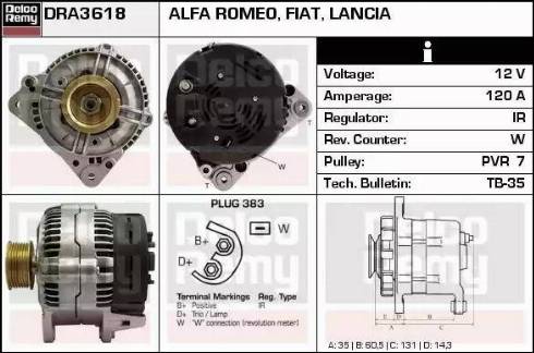 Remy DRA3618 - Генератор www.autospares.lv