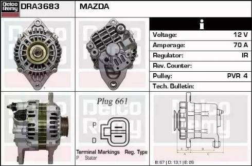 Remy DRA3683 - Ģenerators www.autospares.lv