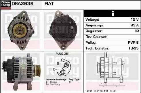 Remy DRA3639 - Ģenerators www.autospares.lv