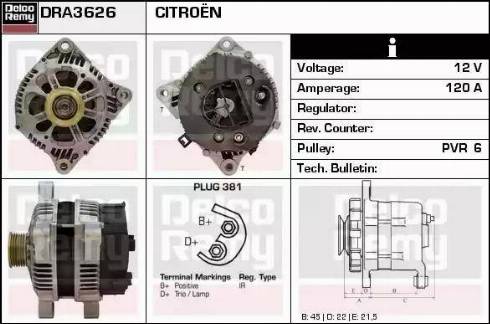 Remy DRA3626 - Ģenerators www.autospares.lv