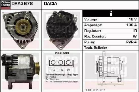 Remy DRA3678 - Alternator www.autospares.lv