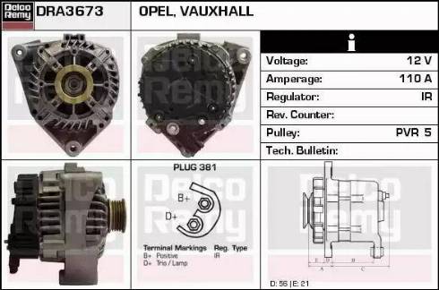 Remy DRA3673 - Alternator www.autospares.lv