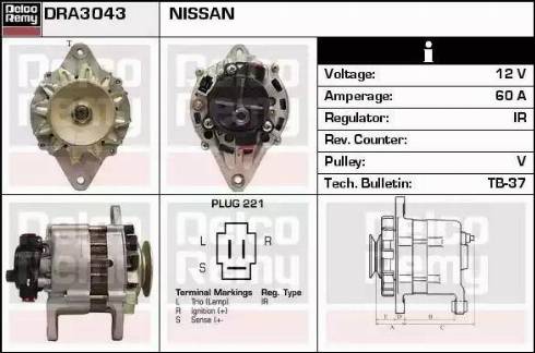 Remy DRA3043 - Генератор www.autospares.lv