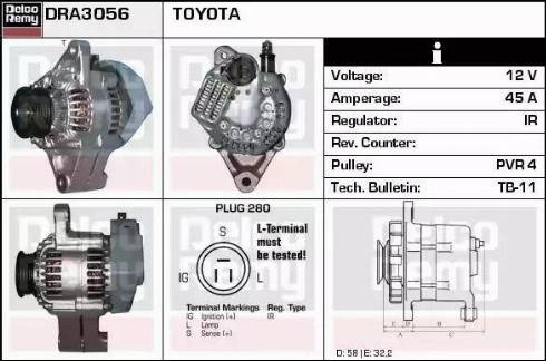 Remy DRA3056 - Ģenerators autospares.lv