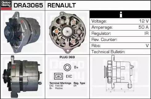 Remy DRA3065 - Генератор www.autospares.lv