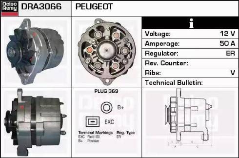 Remy DRA3066 - Генератор www.autospares.lv