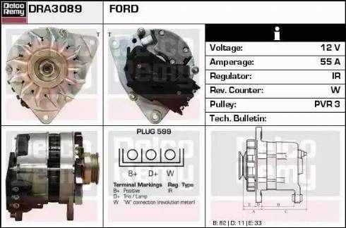 Remy DRA3089 - Генератор www.autospares.lv