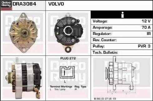 Remy DRA3084 - Генератор www.autospares.lv