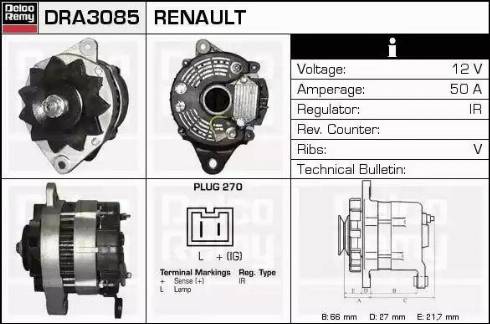 Remy DRA3085 - Генератор www.autospares.lv