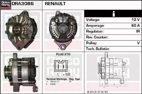 Remy DRA3086 - Ģenerators www.autospares.lv