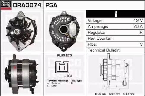 Remy DRA3074 - Генератор www.autospares.lv