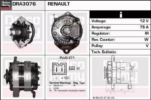 Remy DRA3076 - Ģenerators www.autospares.lv