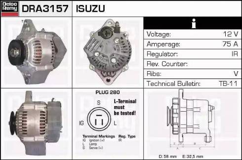 Remy DRA3157 - Ģenerators autospares.lv