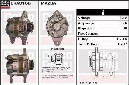 Remy DRA3166 - Генератор www.autospares.lv