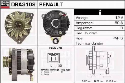 Remy DRA3109 - Ģenerators www.autospares.lv