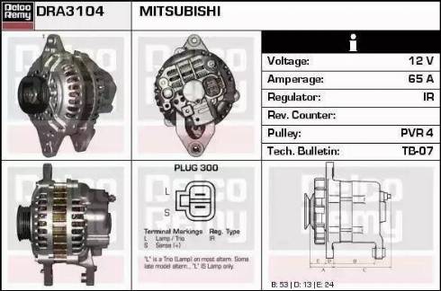 Remy DRA3104N - Генератор www.autospares.lv