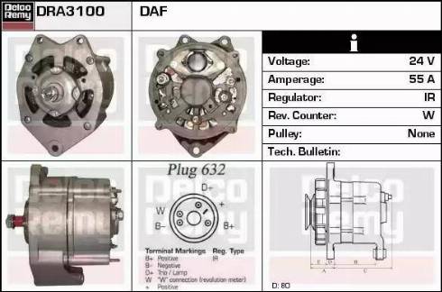 Remy DRA3100 - Генератор www.autospares.lv