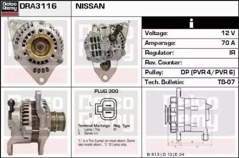 Remy DRA3116 - Alternator www.autospares.lv