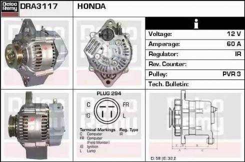 Remy DRA3117 - Генератор www.autospares.lv