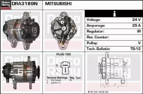 Remy DRA3189N - Генератор www.autospares.lv